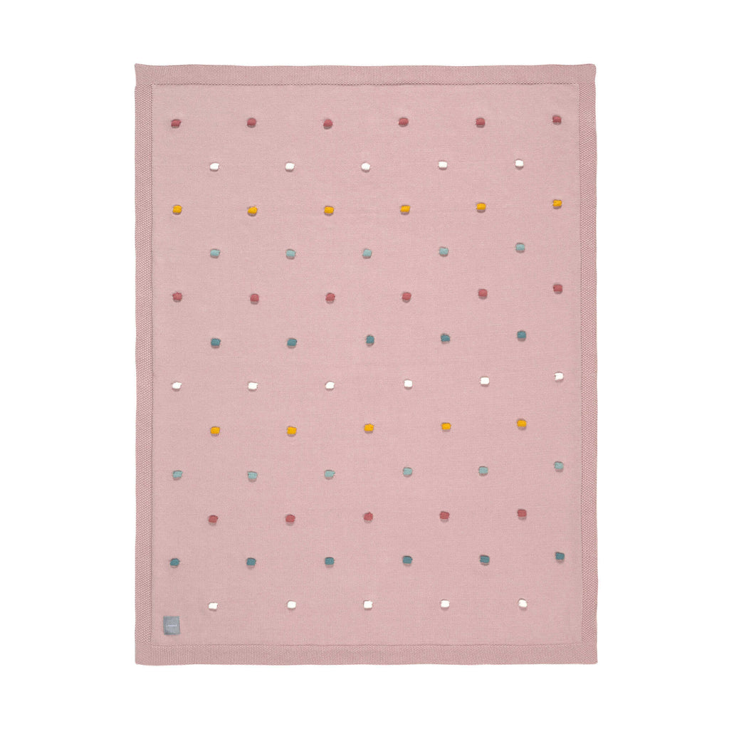Lässig - Babydecke - Knitted Blanket GOTS - Dots Dusky Pink - Lolli & Pop