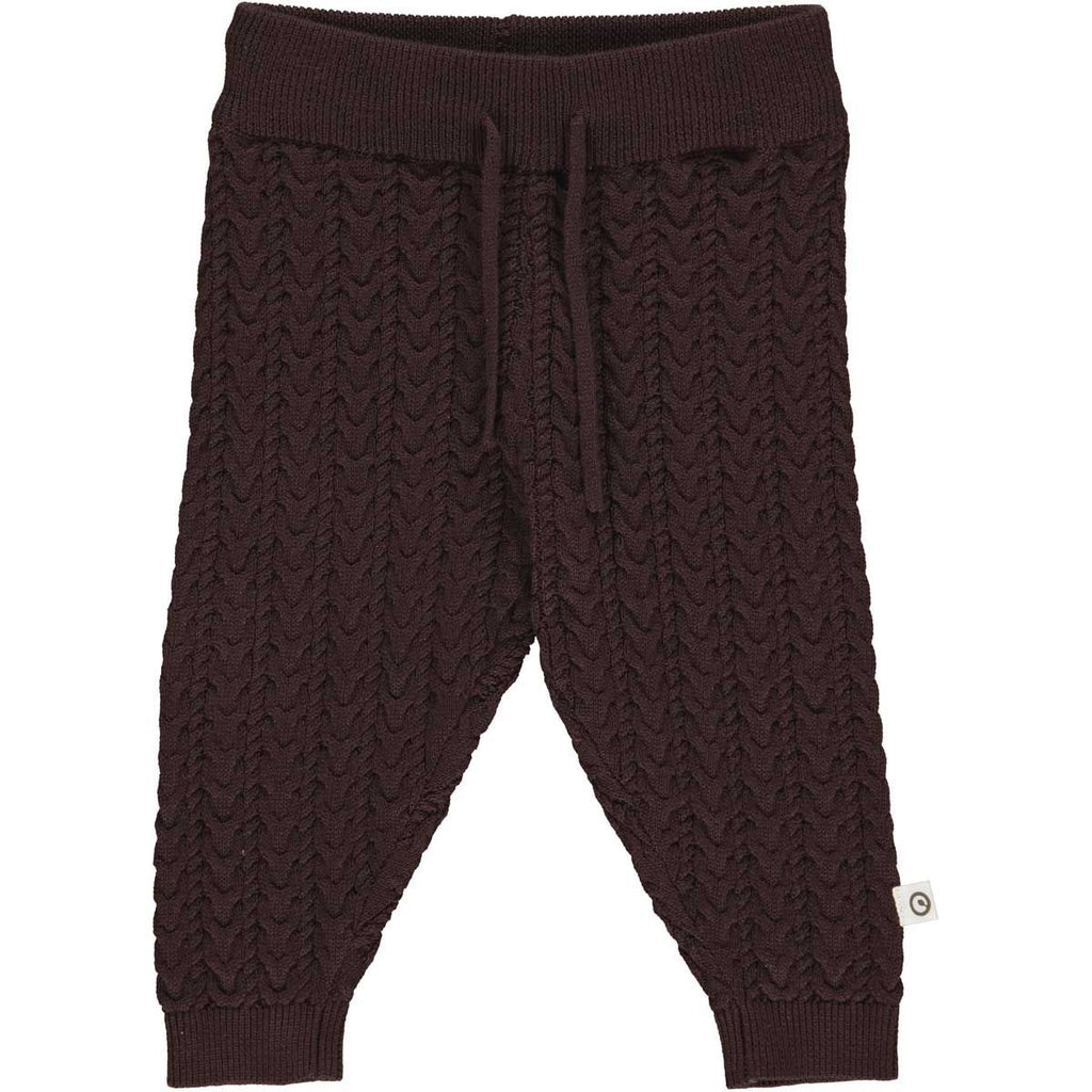 Müsli - Knit cable pants baby - Coffee - Lolli & Pop