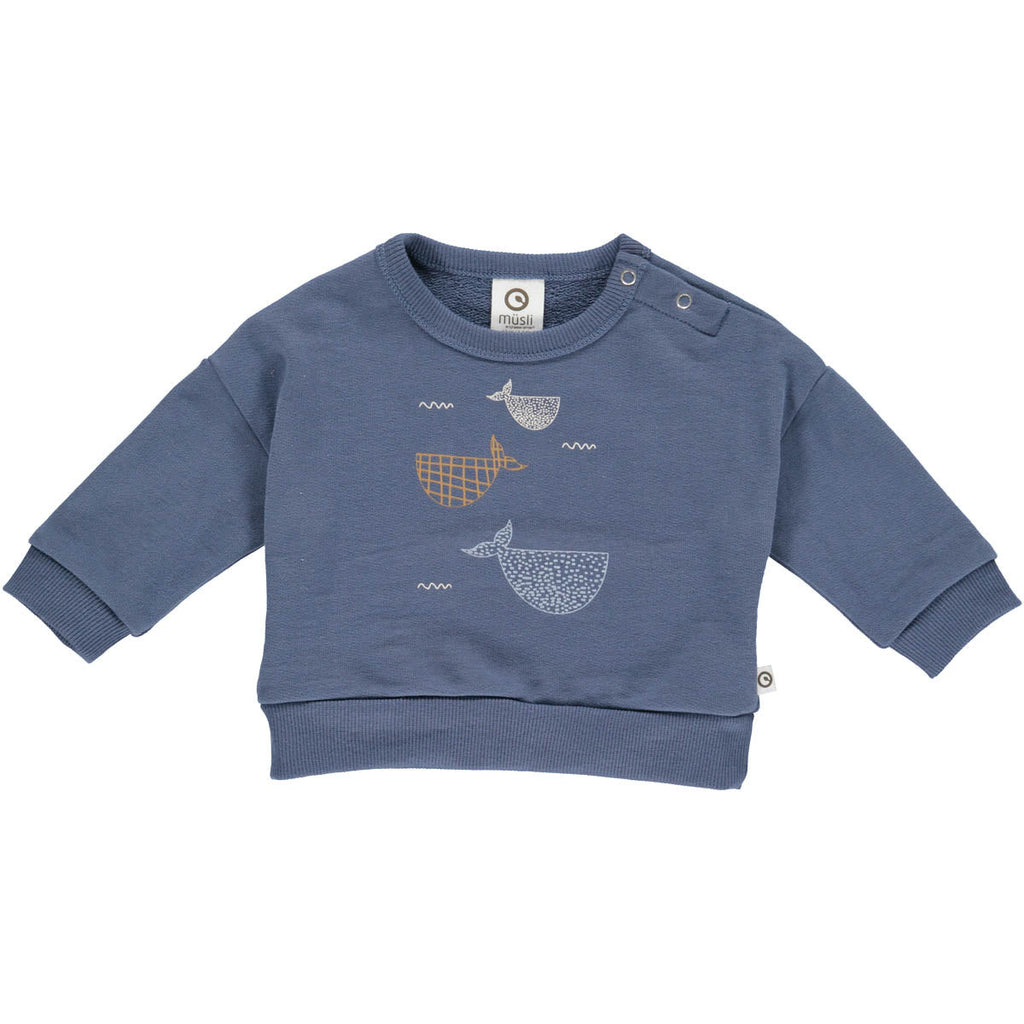 Müsli - Whale sweatshirt baby - Indigo - Lolli & Pop